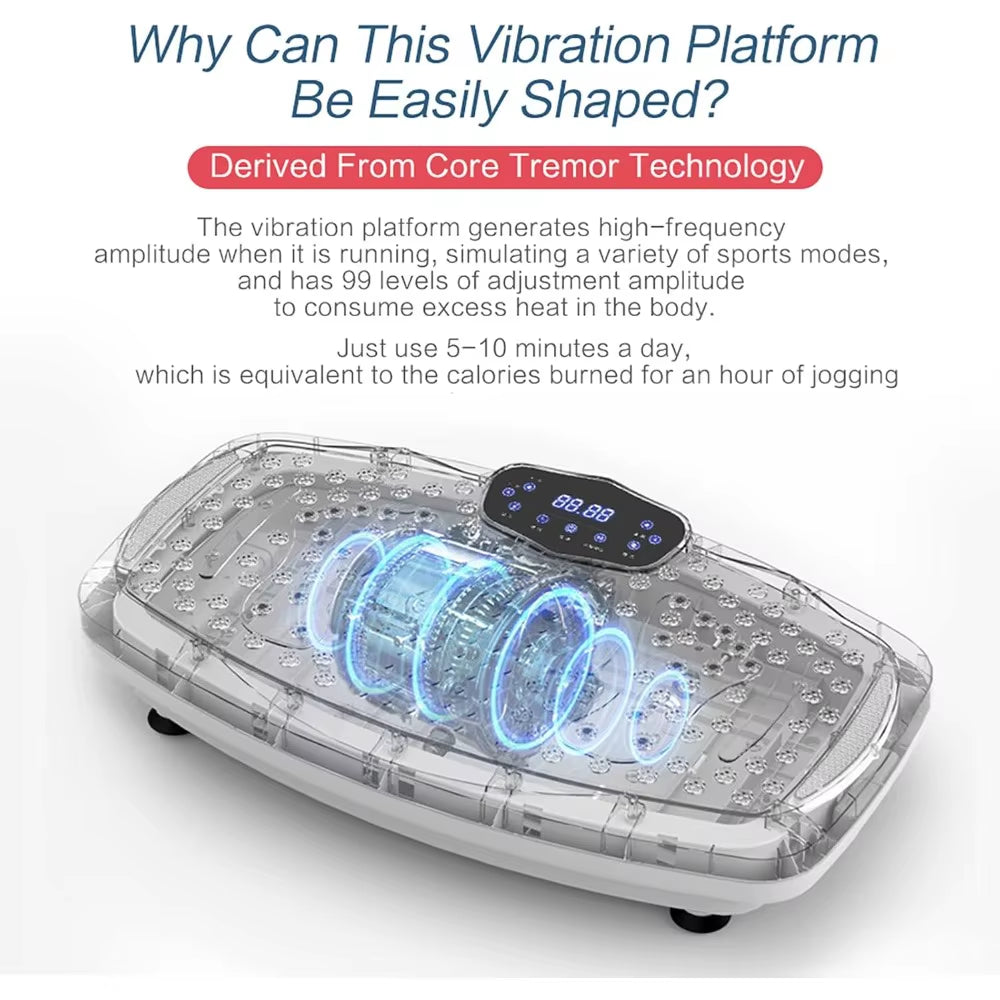 High Quality Vibration Plate Exercise Machine Whole Body Workout Vibration Fitness Platform for Home Fitness & Weight Loss - NEW