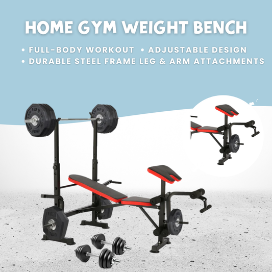 6 in 1 660Lbs Weight Bench Set with Squat Rack, Bench Press Set with Barbell Rack, Adjustable Incline Strength Training Workout